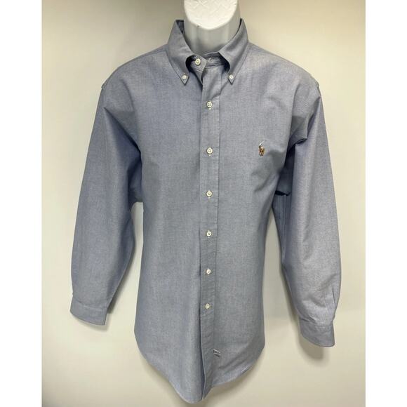 Ralph Lauren Oxford Mens Shirt 16 1/2-33 Button Down Blue LS Flesh Pony - Picture 1 of 7